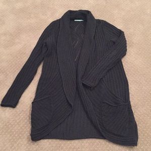 Black Duster Length Sweater